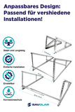 SAVOLAR Solarmodul Halterung Balkonkraftwerk bis 117cm (46 Zoll) Winkel Einstellbar 0-90°, Robuste Neigungshalterungen für Solarpanel Befestigung Photovoltaik Anlage, Balkonkraftwerk Halterung