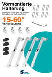 2 Sets SAVOLAR Solarmodul Halterung Balkonkraftwerk Flachdach (15-60°) Winkel Einstellbar, 50-100cm Verstellbar, Balkonkraftwerk Halterung Flachdach Ziegeldach und Wand, Solarpanel Halterung flachdach (für 2 Solarmodule)