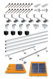 SAVOLAR Solarmodul Halterung Ziegeldach Montageset für 2 Paneele – Edelstahl-Dachhaken und Aluminium-Profile, kompatibel mit 30-40 mm  dicke Solarmodulen auf Schrägdächern